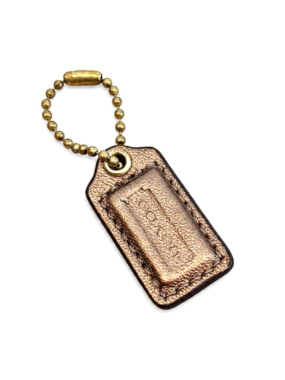 COACH Bronze Metallic Leather Hangtag